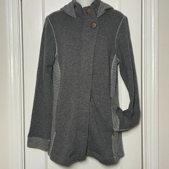 prAna - Grey Breathe Kari Zip Front Hooded Jacket Coat - Picture 3 of 13